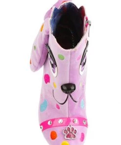 Irregular Choice Pooch Perfect Dog 60's Boots Pink New In