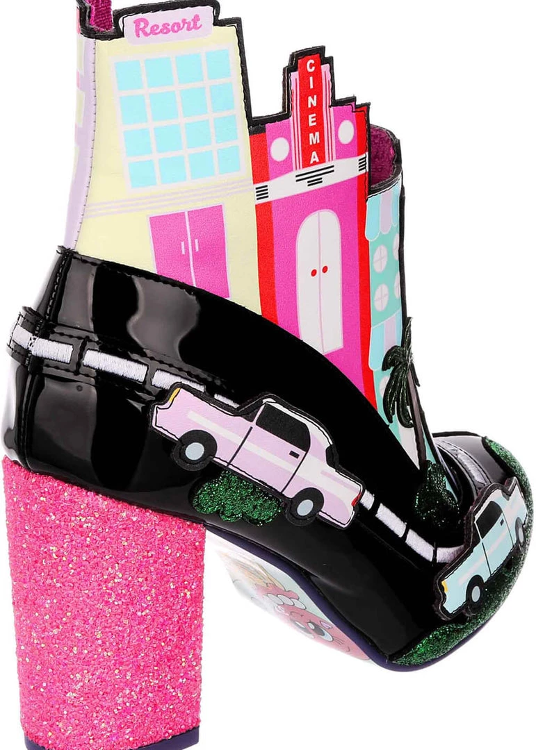 Irregular Choice Highway Honey Hotel Boots Black New In