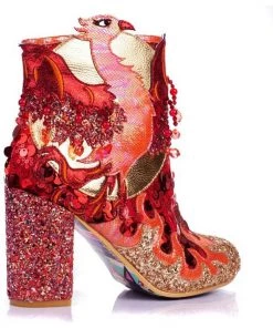 Irregular Choice Arise Phoenix 70's Boots Red Gold