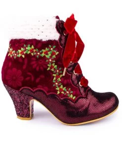 Irregular Choice Party Hot Toddy 40's Boots Burgundy New In