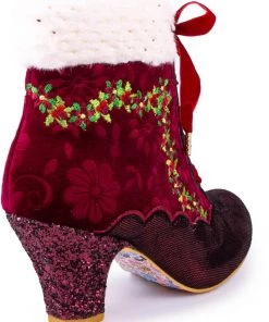 Irregular Choice Party Hot Toddy 40's Boots Burgundy New In