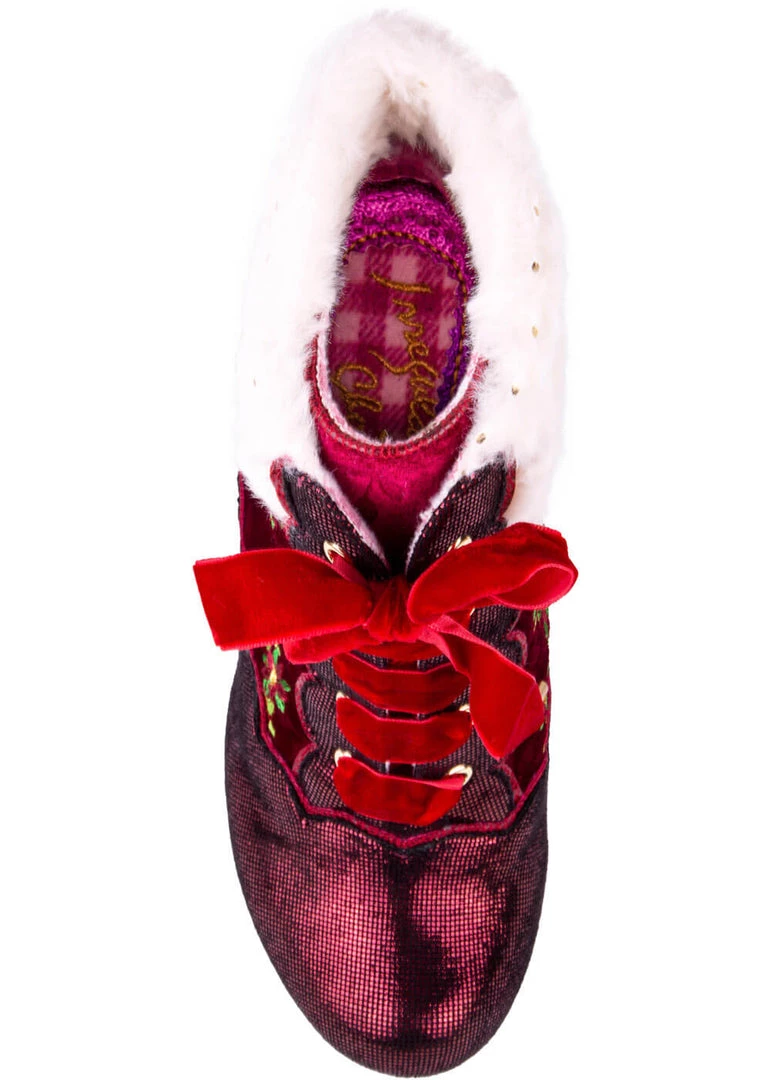 Irregular Choice Party Hot Toddy 40's Boots Burgundy New In