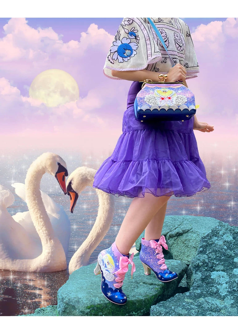 Irregular Choice Swan Song Boots Purple New In