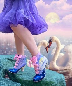 Irregular Choice Swan Song Boots Purple New In