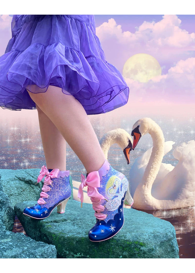 Irregular Choice Swan Song Boots Purple New In