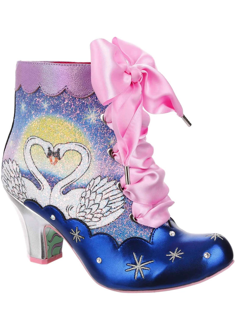 Irregular Choice Swan Song Boots Purple New In
