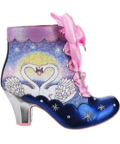 Irregular Choice Swan Song Boots Purple New In