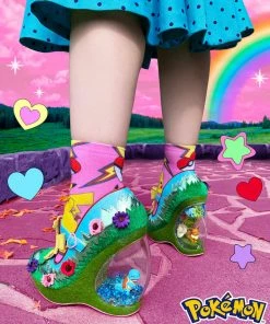 Irregular Choice Pokémon Journey On Wedges Pumps Yellow New In