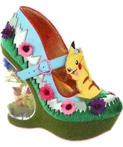 Irregular Choice Pokémon Journey On Wedges Pumps Yellow New In