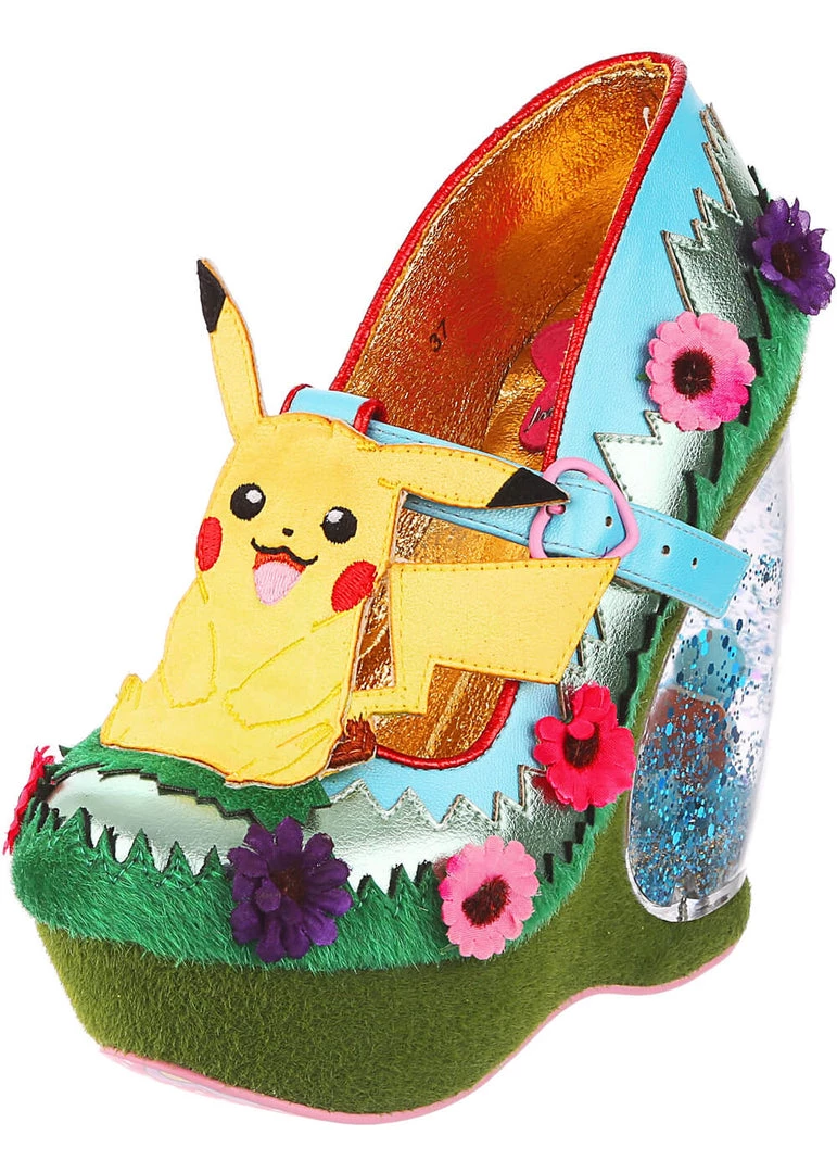Irregular Choice Pokémon Journey On Wedges Pumps Yellow New In