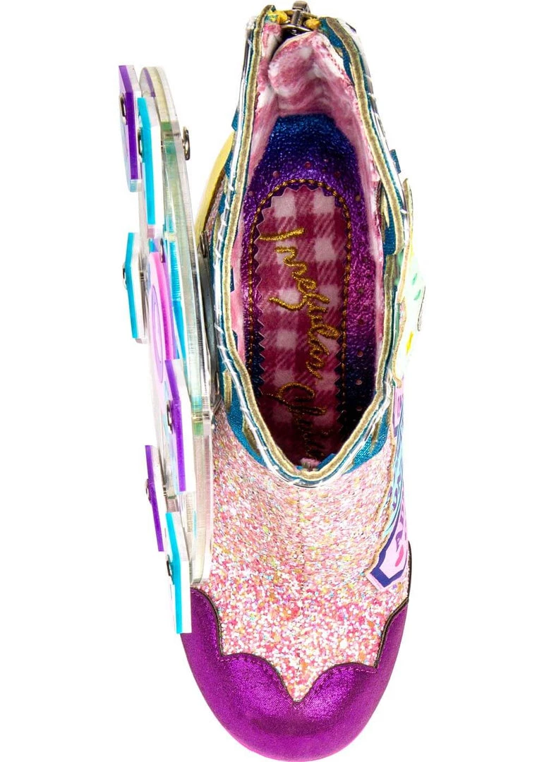 Irregular Choice Topsy Turvy Boots Pink Blue