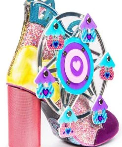Irregular Choice Topsy Turvy Boots Pink Blue