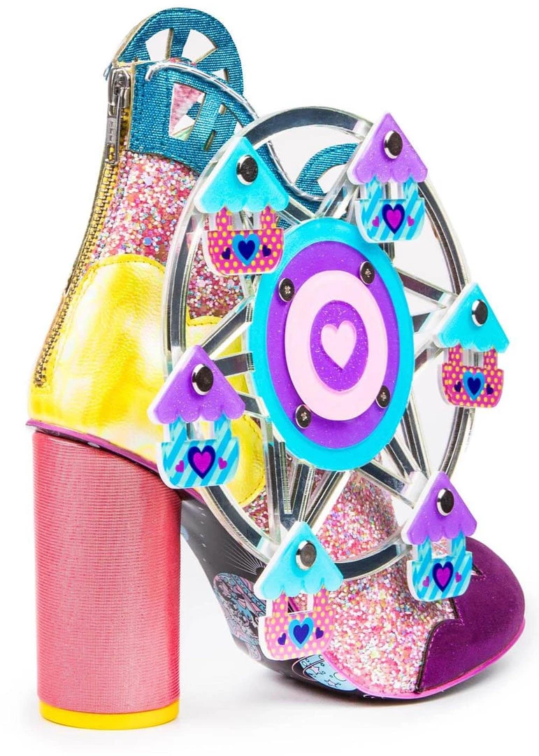 Irregular Choice Topsy Turvy Boots Pink Blue