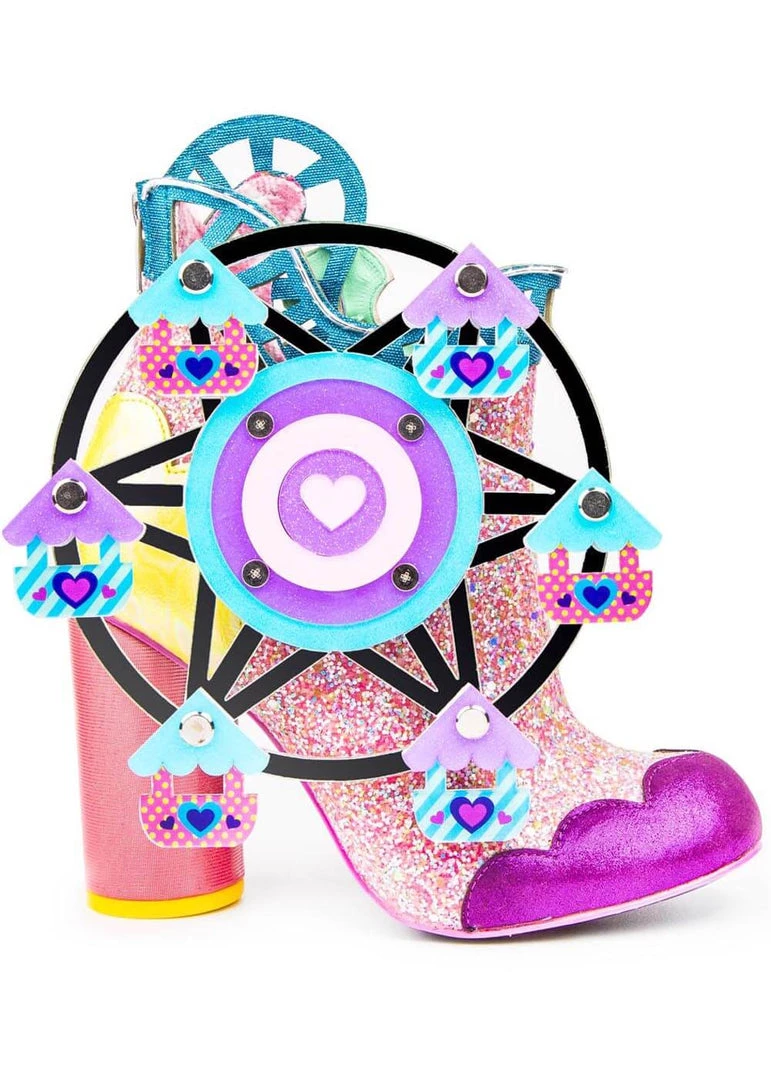 Irregular Choice Topsy Turvy Boots Pink Blue