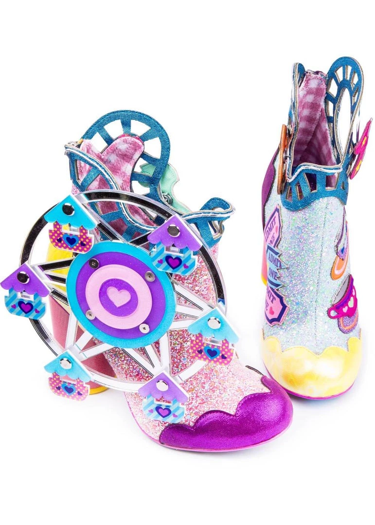 Irregular Choice Topsy Turvy Boots Pink Blue
