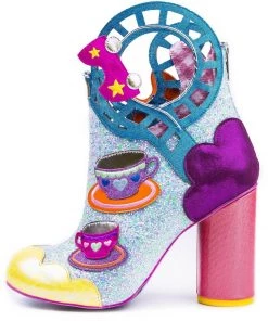 Irregular Choice Topsy Turvy Boots Pink Blue