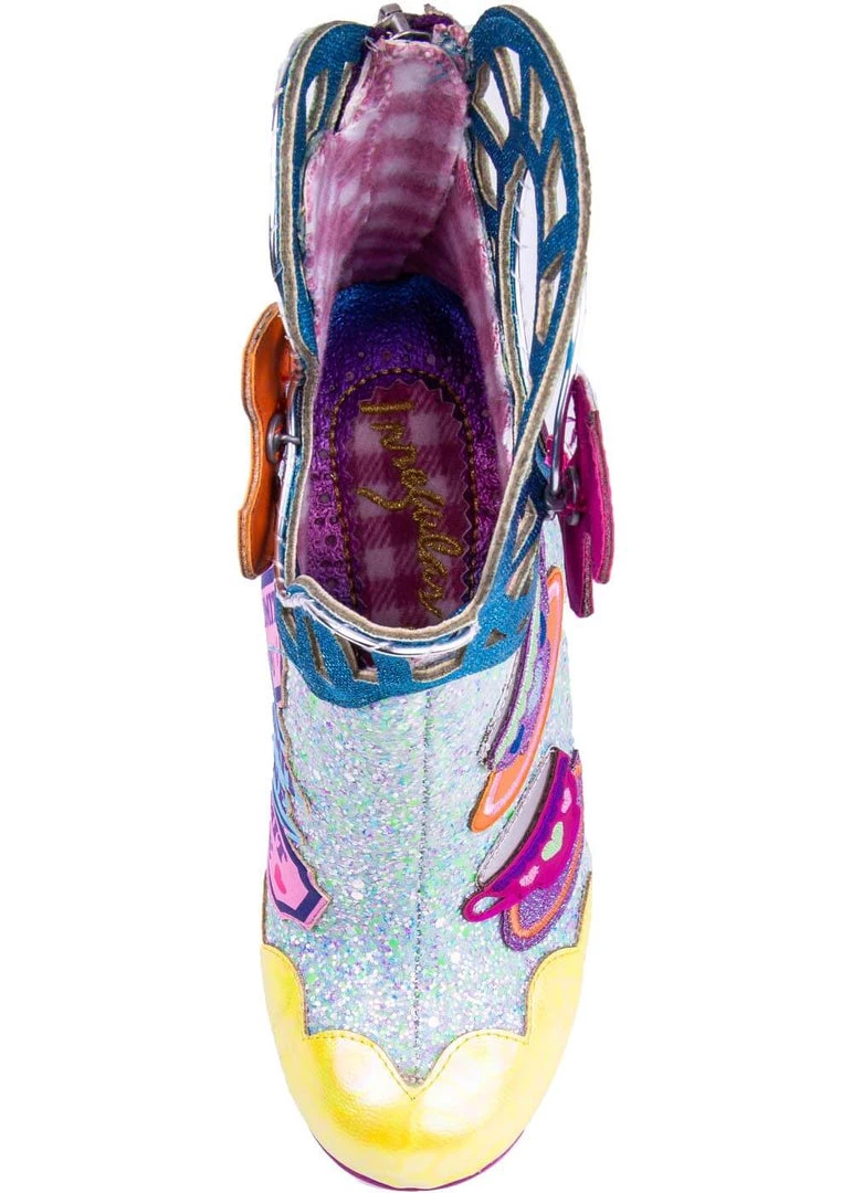 Irregular Choice Topsy Turvy Boots Pink Blue