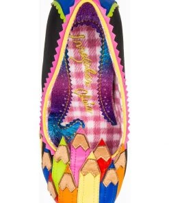 Irregular Choice Colour It In Chalk 60's Pumps Black New In