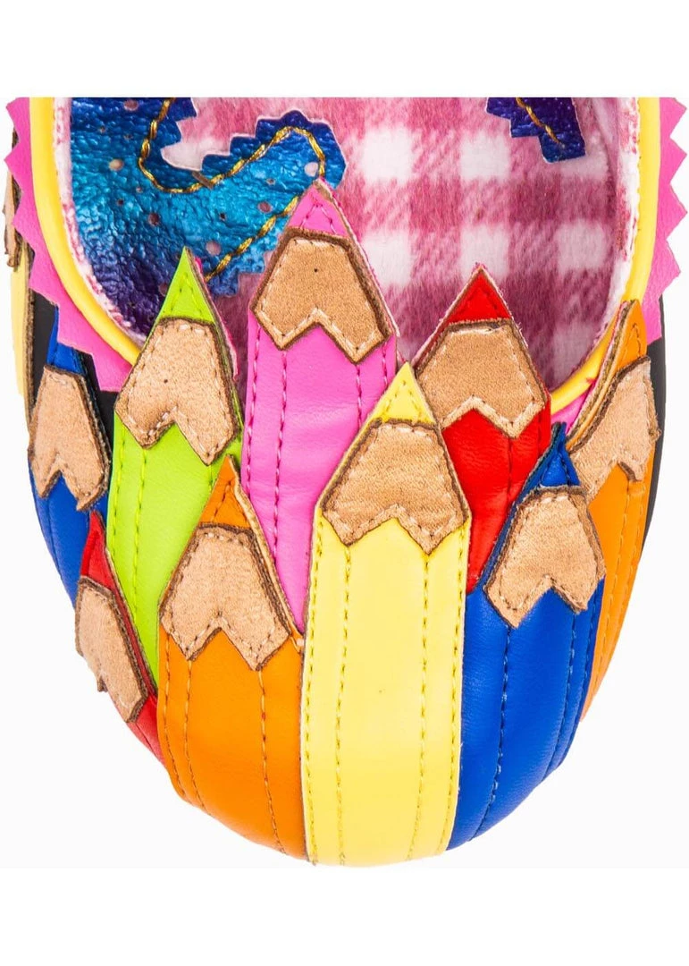 Irregular Choice Colour It In Chalk 60's Pumps Black New In