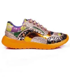 Irregular Choice Jigsaw Sneakers Gold New In