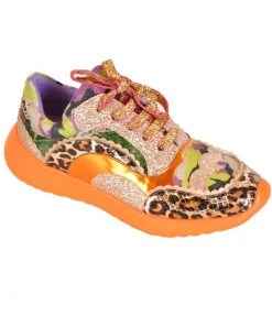 Irregular Choice Jigsaw Sneakers Gold New In