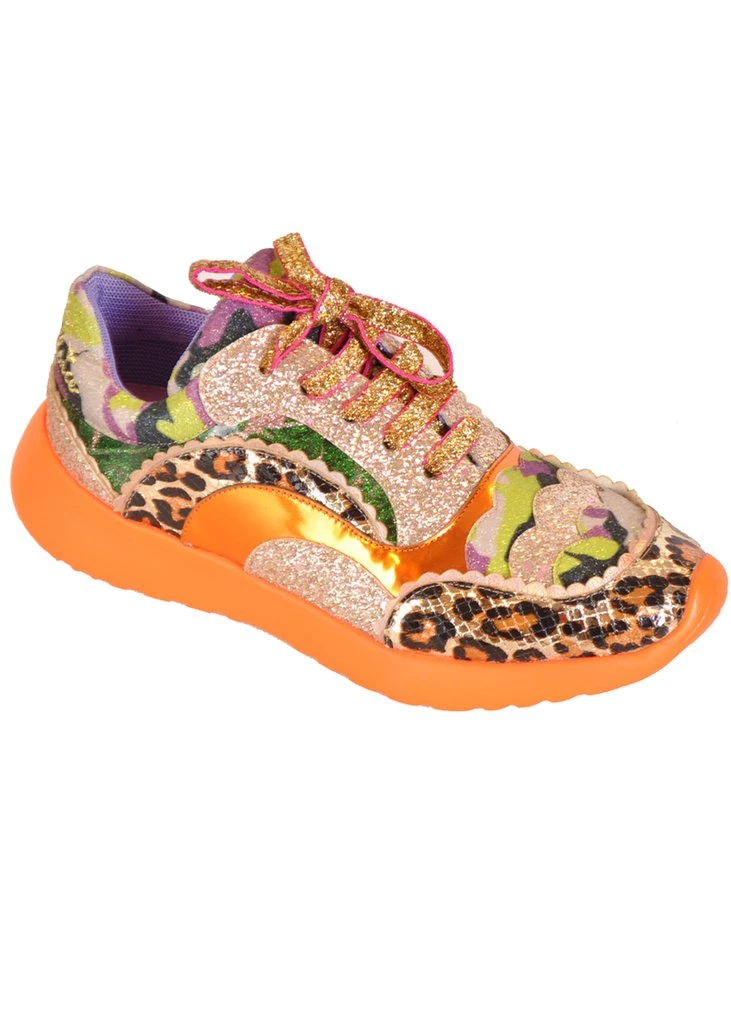 Irregular Choice Jigsaw Sneakers Gold New In