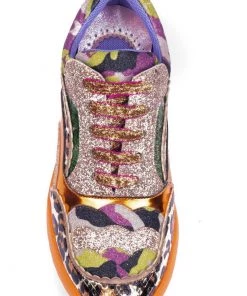 Irregular Choice Jigsaw Sneakers Gold New In