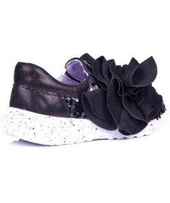 Irregular Choice Ragtime Ruffle Sneakers Black New In