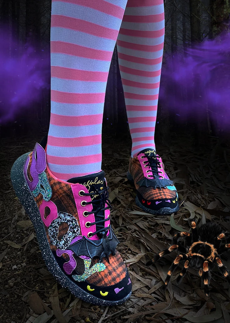 Irregular Choice Halloween Spookster Sneakers Black New In