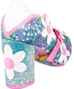 New In Irregular Choice Daisy Dancer 60's Pumps Blue