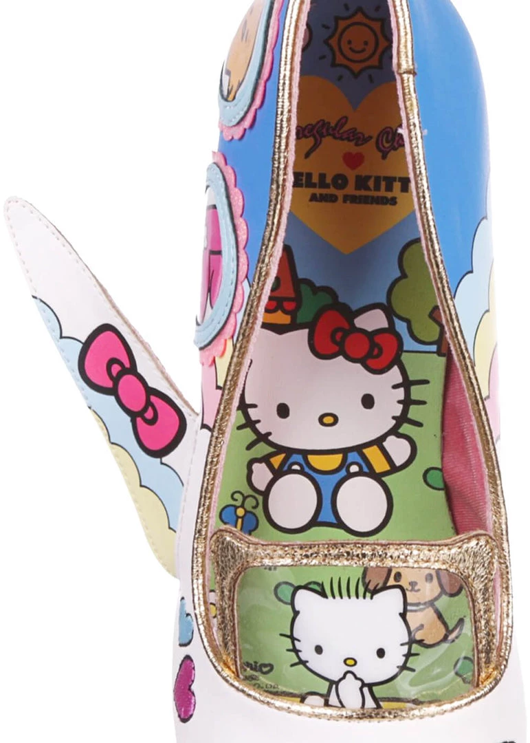 New In Irregular Choice X Hello Kitty It's Time To Have Fun Heels White