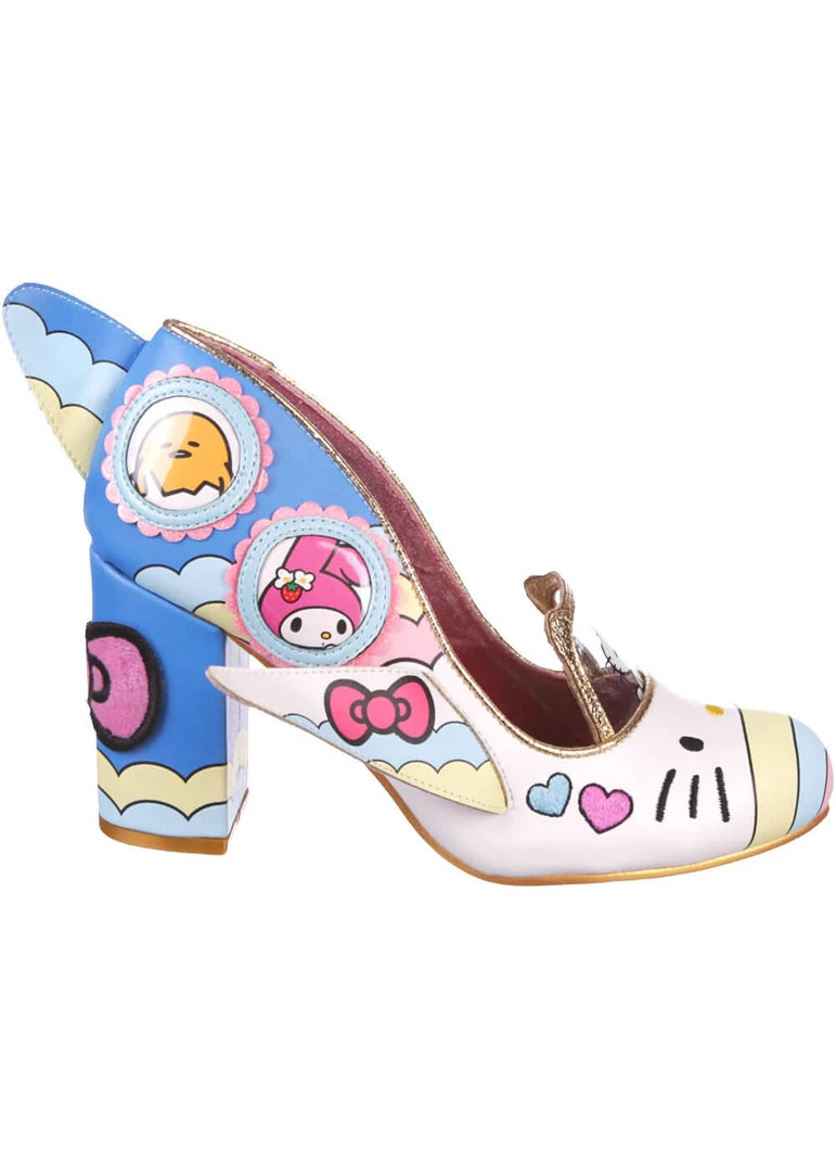 New In Irregular Choice X Hello Kitty It's Time To Have Fun Heels White