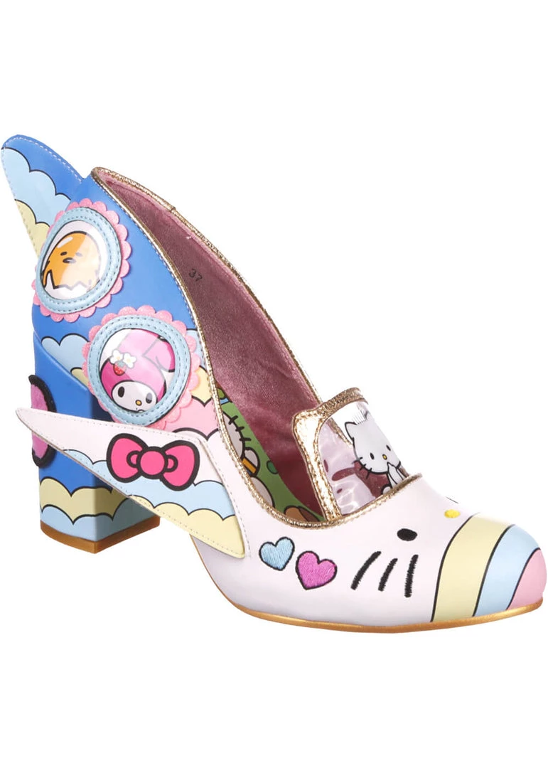 New In Irregular Choice X Hello Kitty It's Time To Have Fun Heels White