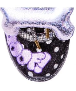 Irregular Choice Good Boy Dog 80's Sneakers Black Silver