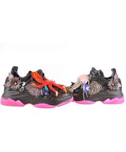 New In Irregular Choice That's It Crab Sneakers Black Silver