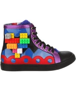 Irregular Choice Colourful Kingdom 80's Sneakers Black Purple New In