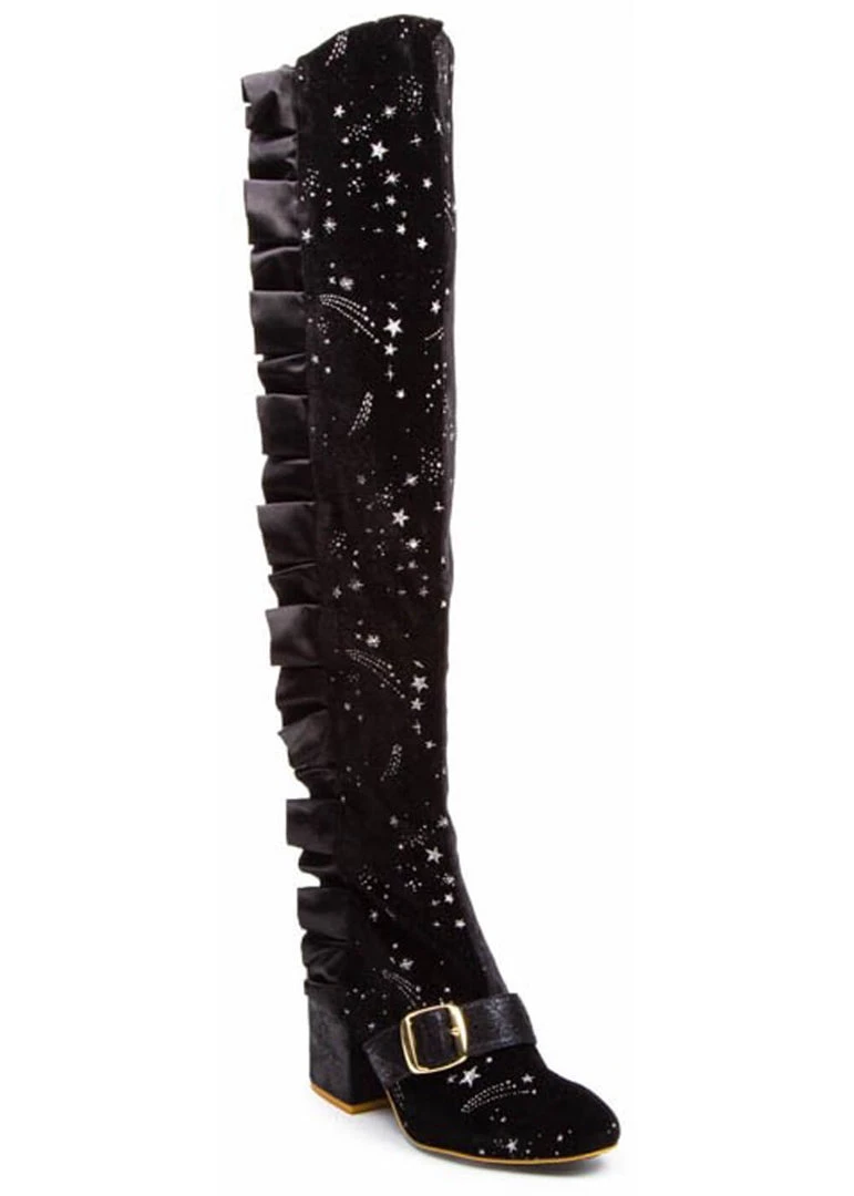 Irregular Choice Engarde Stars 70's Boots Black New In