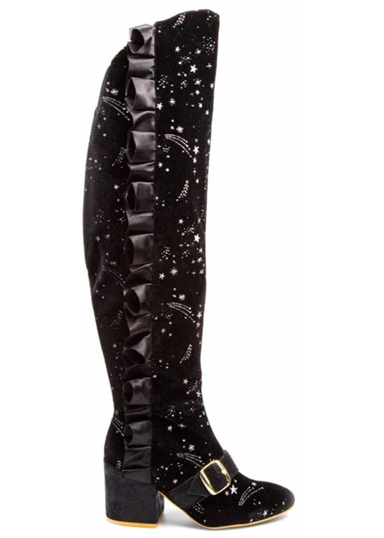 Irregular Choice Engarde Stars 70's Boots Black New In