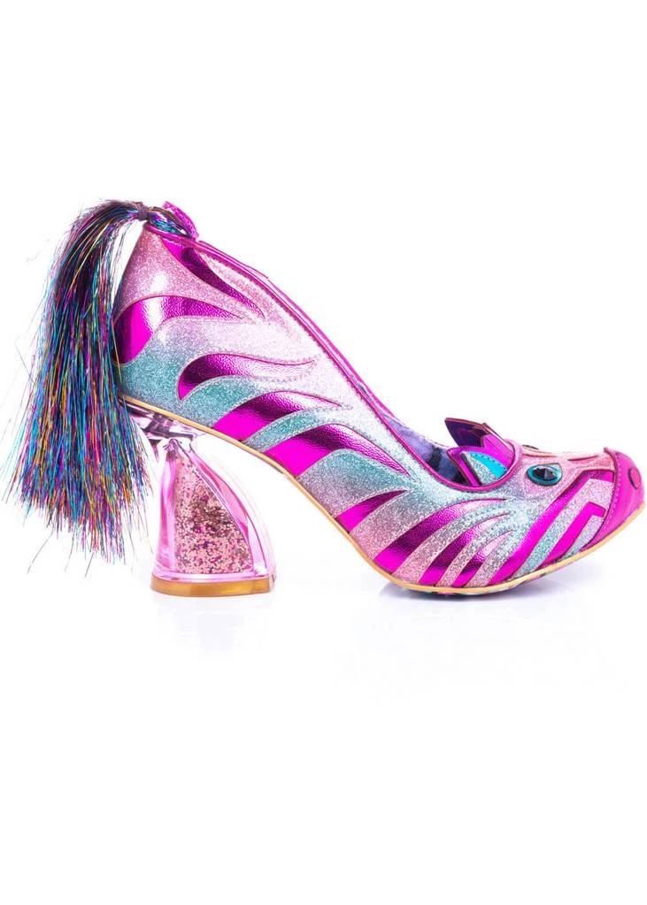 Irregular Choice Zevra 70's Pumps Zebra Pink