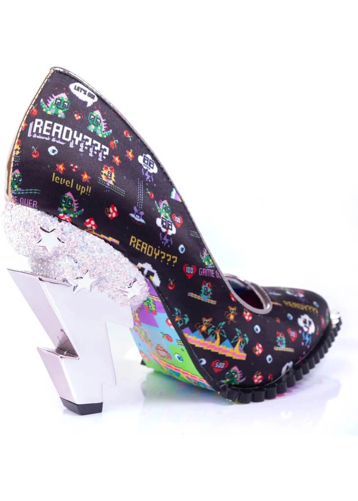 Irregular Choice Heavens Above Lightning Bolt 80's Pumps Gold New In