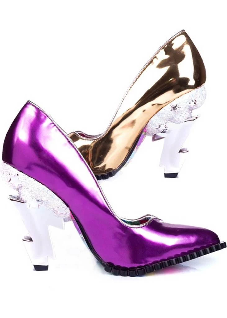 Irregular Choice Heavens Above Lightning Bolt 80's Pumps Gold New In