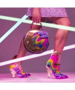 Irregular Choice Galactic Thunder Lightning Bolt Rainbow 70's Pumps Pink New In