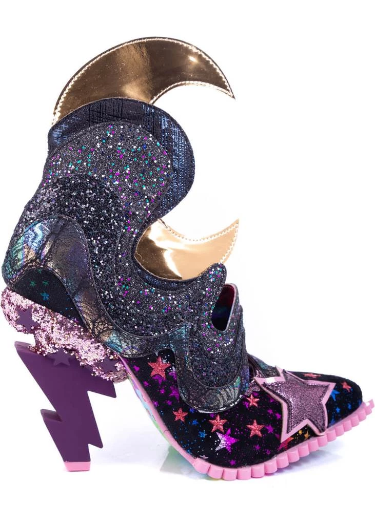 Irregular Choice Galactic Thunder Lightning Bolt 70's Pumps Black