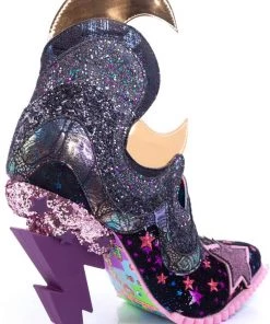 Irregular Choice Galactic Thunder Lightning Bolt 70's Pumps Black