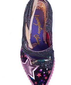 Irregular Choice Galactic Thunder Lightning Bolt 70's Pumps Black