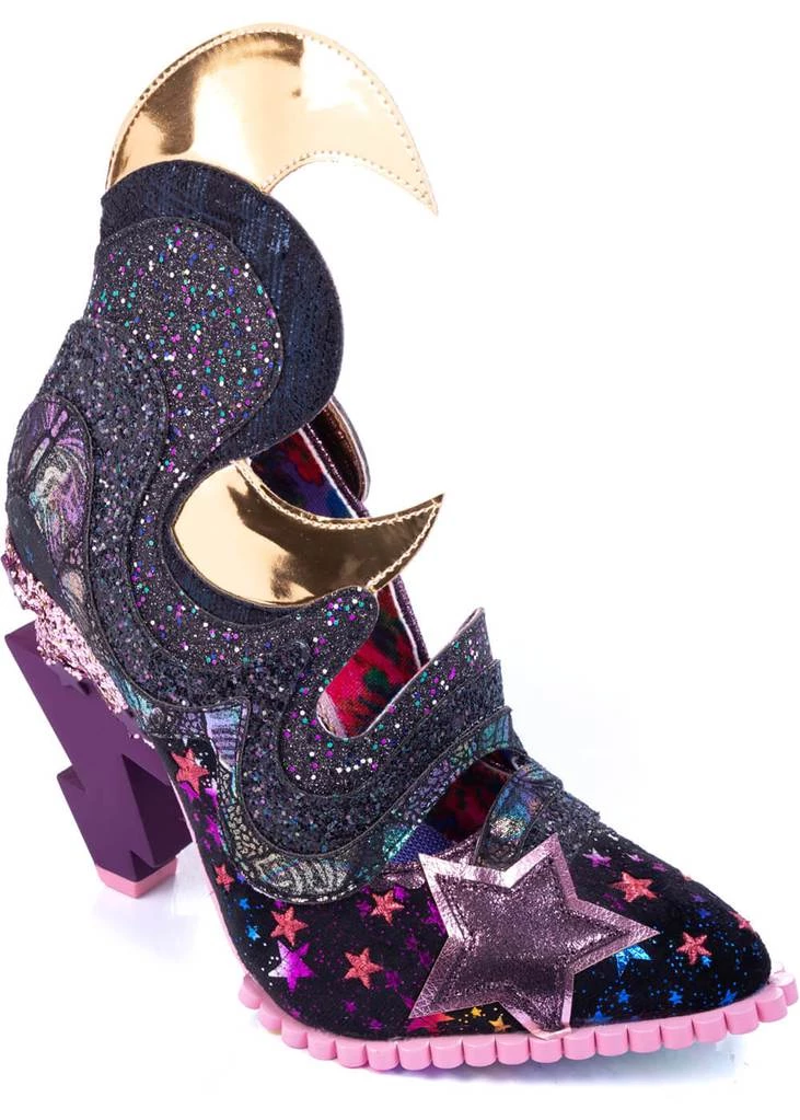 Irregular Choice Galactic Thunder Lightning Bolt 70's Pumps Black
