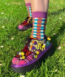 Irregular Choice Butterfly Bounce 80's Plateau Sneakers Green New In