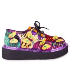 Irregular Choice Butterfly Bounce 80's Plateau Sneakers Green New In