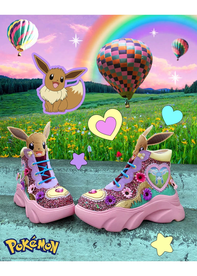 New In Irregular Choice Pokémon Run With Me Sneakers Pink