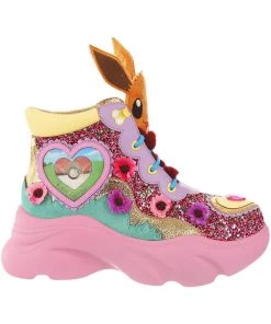 New In Irregular Choice Pokémon Run With Me Sneakers Pink